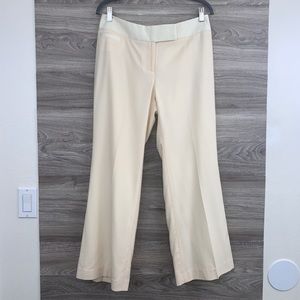 Cream tuxedo wide leg pants slacks trousers